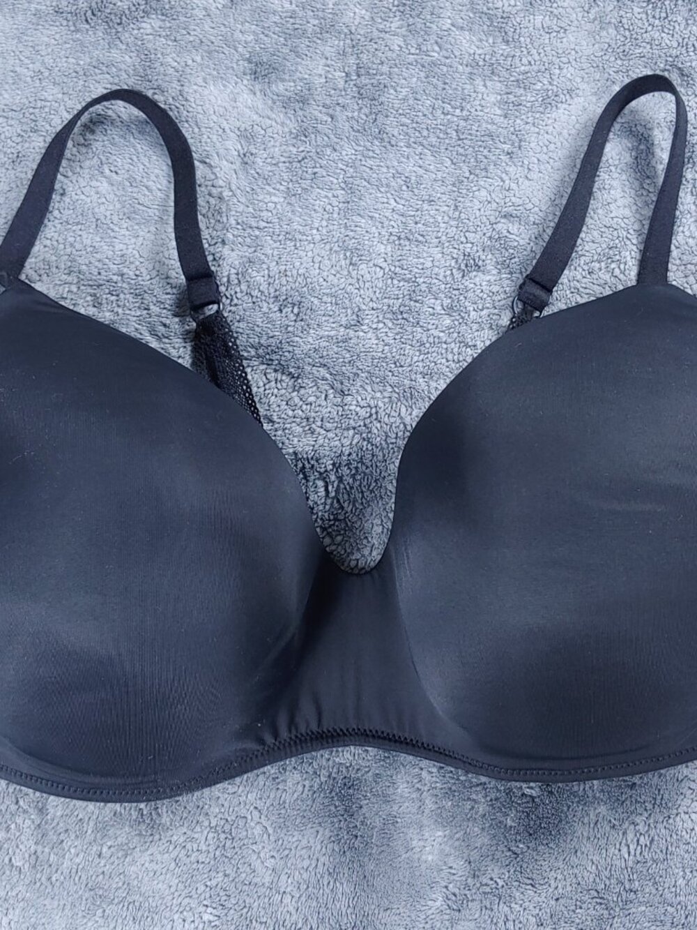 Victorias Secret Bra 38DD Black T-Shirt Wireless Lightly Lined Solid Classic